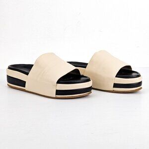 Beek Women Albatross Eggshell Black Platform Sandals size 10